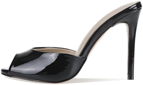 Womens Stiletto High Heel Sandals Fish Mouth Peep Toe Heeled Mules Sexy Slip on Summer Slippers Party Wedding Prom Dressy Shoes Comfort Outdoor Footwear