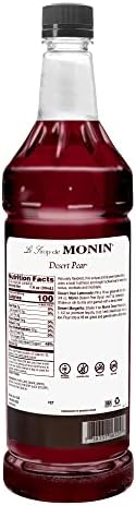 Monin - Desert Pear Syrup, Bold Flavor of Prickly Pear Cactus, Natural Flavors, Great for Iced Teas, Lemonades, Cocktails, Mocktails, and Sodas, Non-GMO, Gluten-Free (1 Liter)