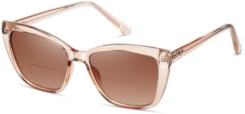 Bifocal Reading Sunglasses for Women Oversized Cat eye Fashion Sun Reader Spring Hinge Eyewear UV Protection PT2001C