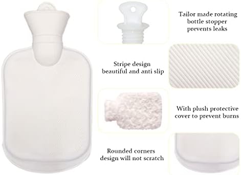 Hot Water Bottle With Plush Waist Cover - Rubber Bag for Menstrual Cramps, Pain Relief, Neck, Shoulder, Back, Legs, Waist Warm