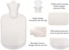 Hot Water Bottle With Plush Waist Cover - Rubber Bag for Menstrual Cramps, Pain Relief, Neck, Shoulder, Back, Legs, Waist Warm