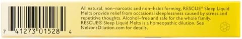 Bach RESCUE SLEEP Liquid Melts, Natural Orange Vanilla Flavor, Natural Sleep Aid, Stress Relief, Homeopathic Flower Essence, Free of Melatonin, Gluten & Sugar, Non-alcohol, Non-Narcotic, 28ct.