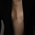 Emerald Crystal Dangle Fake Nipple Rings Body Chains Adjustable Non Piercing Nipple Noose Bra Chest Nipple Chains Sexy Clothes Accessories for Women