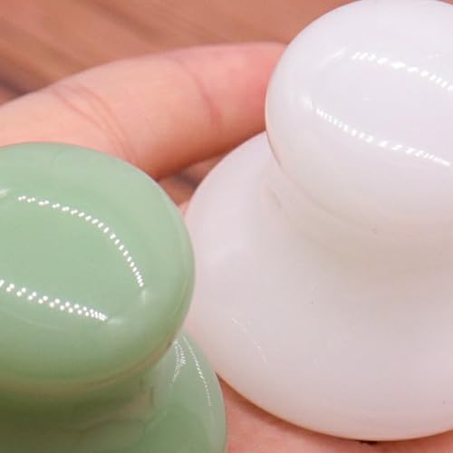 Uonlytech Spa Energy Round Jade Massage Mushroom Head Massager for Trigger Point Therapy Handheld Muscle Scraper Tool to Improve Circulation and Body Compact 3.1 Inch Size