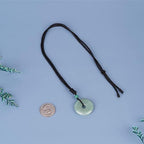 Donut Pendant Necklace Crystal and Healing Stone Reiki Coin Black Obsidian Stone Pendant Necklace Natural Gemstone Jewelry Adjustable Crystal Necklace for Women Men Valentines Day Gift for Her Him