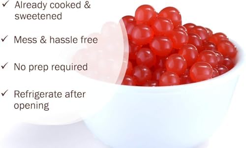 BREXONIC Strawberry Boba Pearls Popping Bursting Boba, Tapioca Pearls For Bubble Tea, No Artificail Colors (2 LB 1 Pack)