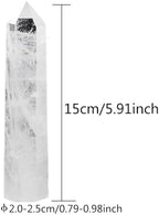 Natural Stone and Crystals Point Wand Reiki Healing Stone Rose Quartz Amethyst Home Decor Mineral Stones Crafts (5.9inch Wand White Smelting Stone)