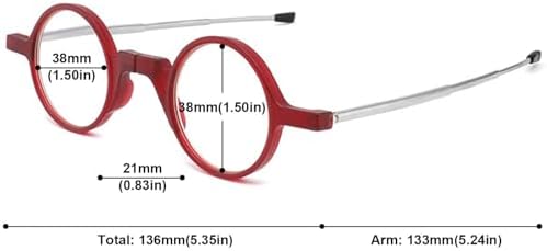 Folding Reading Glasses Men Women Round Portable Blue Light Readers Pocket Wallet Eyeglasses w/Zipper Case
