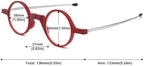 Folding Reading Glasses Men Women Round Portable Blue Light Readers Pocket Wallet Eyeglasses w/Zipper Case