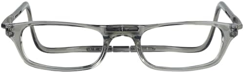 Clic Magnetic Reading Glasses for Men or Women, Computer Readers, Original Expandable (M-XL, Smoke, 1.50 Magnification)