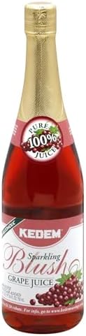 Kedem Blush Sparkling Grape Juice, No Added Sugar, Kosher, 25.4 Fluid Ounces (Pack Of 12)