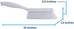 Vikan 45875 Bench Cleaning Brush, Polypropylene/Polyester Soft Bristle Dustpan Brush & Sweeper With Handle, 14-Inch, White