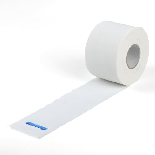 Professional Barber Neck Paper, 5 Rolls with 500 Strips, Disposable Stretchy Paper for Salon Haircut, Waxing, hair coloring Neck Strips (White)