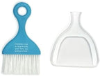 Mini Dustpan Set Brush for Table Whisk Brooms Small Dustpan Broom Set Mini Dust Pans with Brush Tiny Cleaning Table Sweep for Car Desk Keyboard Countertop Nest (Blue)
