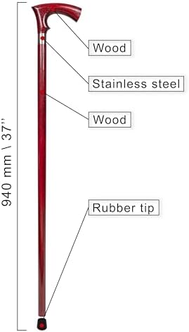 Dr. Watson Classic Duke Walking Cane – Handcrafted Ash Wood Cane with Polished Stainless Steel Collar