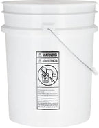 House Naturals 5 Gallon Plastic Bucket Pail Food Grade with Blue Screw on Lid(Pack of 3) Made in USA