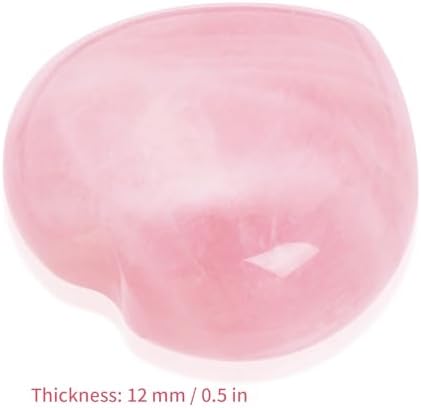 Marrywindix 4 Packs 1.2 Inches Healing Crystal Natural Rose Stone Heart Love Carved Palm Worry Stone Chakra Reiki Balancing