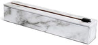 ChicWrap Carrara Marble Refillable Foil Dispenser - Includes One 12"x 30' Roll of Professional Grade Aluminum Foil - Reusable Dispenser w/Slide Cutter - Kosher Certified