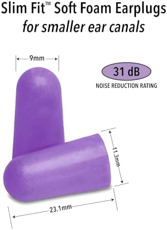 Mack's Slim Fit Soft Foam Earplugs, 50 Pair - Small Ear Plugs for Sleeping, Snoring, Traveling, Concerts, Shooting Sports & Power Tools | Made in USA