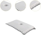 predolo Salon Massage Table Towel Face Pillow Towel with Hole Washable Beauty Bed Sheet Beauty Salon Cover for Beauty SPA, white