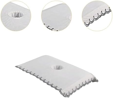 predolo Salon Massage Table Towel Face Pillow Towel with Hole Washable Beauty Bed Sheet Beauty Salon Cover for Beauty SPA, white
