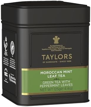 Taylors of Harrogate Moroccan Mint Green Tea Loose Leaf, 4.41 Ounce Tin (Pack of 2)