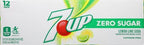 7UP Zero Sugar Lemon Lime Soda, 12 fl. oz. Cans, (Pack of 24)