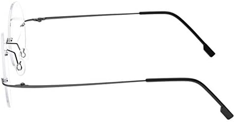 Fuisetaea Round Rimless Frame Reading Glasses For Men Women +1.75 Titanium Alloy Lightweight Readers Eyeglasses