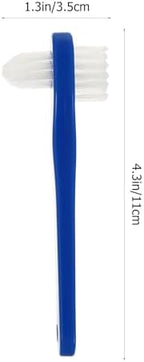 ARTIBETTER 2Pcs Double-Sided False Toothbrush Cleaning Tool (White + Blue)