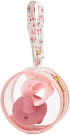 Itzy Ritzy Clear Pacifier Case with Clip Strap – Holds 2 Pacifiers – Portable Baby Pacifier Holder for Diaper Bag, Stroller & Travel Bag (Bow)