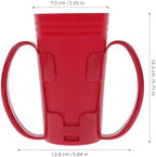 Elderly Nursing Drinking Cup with Two Handles, Red Choking-proof Spill-resistant Liquid Feeding Aid for Disabled Patients and Bedridden Care