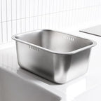 Portable Stainless Steel Washing-Up Bowl 10L (2.64 Gal), Large Multipurpose Dishpan for Kitchen Sink, Camping & Outdoor Dish Tub (Washing-Up Bowl)