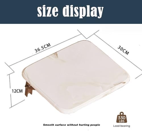 Folding Wall-Mounted Shoe Changing Stool, High-End Entrance Hall Foyer Chair, Invisible Bathroom Folding Stool (White)