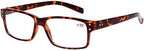 NORPERWIS Reading Glasses 5 Pairs Quality Readers Spring Hinge Glasses for Reading for Men and Women (2 Black 2 Tortoise 1sun, 2.75)