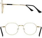 Classic Round Polygon Reading Glasses for Men Women Light Blocking Computer Readers Spring Hinge Metal Frame