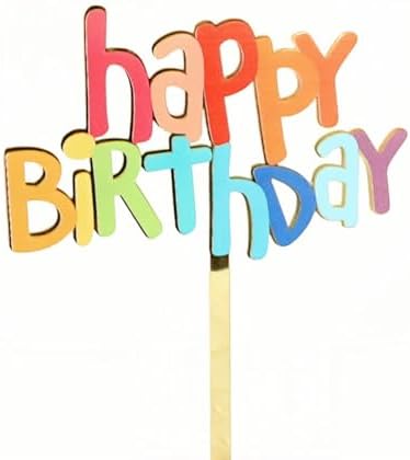 ZHENGYE Multicolour Happy Birthday Cake Topper Decoration For Birthday Party Decorations Supplies