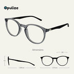 OPULIZE MET Blue Light Blocking Reading Glasses for Women Men, Slim Round Frame with Scratch Resistant and Spring Hinges, Computer Glasses with Anti-Reflective, Grey +1 (Pack of 2)