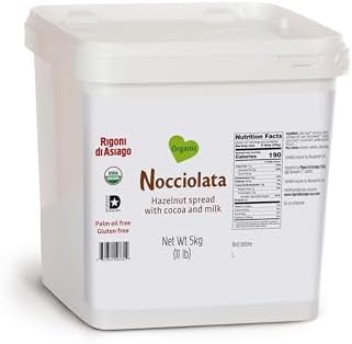Rigoni di Asiago Nocciolata Organic Hazelnut Spread with Cocoa & Milk Foodservice, 5.5 Pound (Pack of 1)