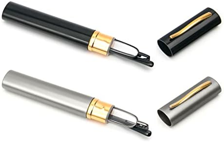 2 Pack Mini Slim Reading Glasses Spring Hinge Metal Reading Aid Unisex Visual Aid with Case