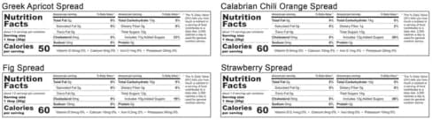 DIVINA Mediterranean Spread Collection, 4-Pack Assortment of Apricot, Fig, Calabrian Chili Orange & Strawberry, 1.05 oz each (4.2oz, 1-Pack)