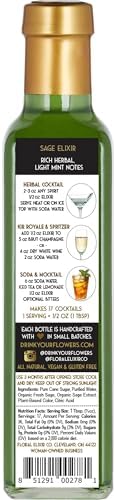 Floral Elixir Co. - All Natural HERB Syrup for Cocktails & Sodas, 8.5 oz (Sage)
