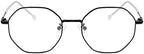 Polygon Blue Light Blocking Glasses for Women Men Retro Octagon Square Non-prescription Metal Frame Eyeglasses