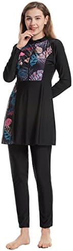 Womens Burkini Swimsuits Muslim Modest Swimwear Islamic Full Body Swimming Top Pants Hijab Long Sleeve Rash Guard