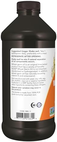 NOW Foods Supplements, Wheat Germ Oil with Essential Fatty Acids (EFAs), Nutritional Oil, 16-Ounce