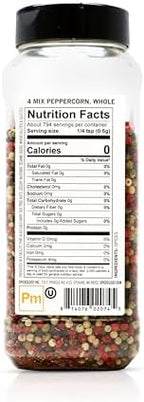 Spiceology – 4 Mix Peppercorn – Bold, Aromatic & Complex Pepper Blend – Whole Black, White, Green & Pink Peppercorns – Perfect for Grinders, Rubs, Sauces & Marinades – Freshly Packed – 14 oz