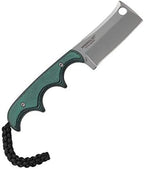 CRKT Minimalist Cleaver Outdoor Survival Fixed Blade Knife with Sheath: Stainless Steel Plain Edge Blade, Micarta Handle, 2383