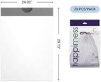 happimess 13.2 Gallon (50L) Drawstring Trash Bags, Unscented, White, Heavy Duty LDPE Liners for Kitchen and Household, Custom Fit 40 Count (2 Packs of 20 Liners) HPM3000C-W-2SET