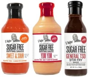 G Hughes Sugar Free Asian Sauces Variety Pack - Stir Fry Sauces and Dressings, Gluten Free Dipping Sauces - Sweet & Sour, Yum Yum, & General Tso Sauce (3 Pack)