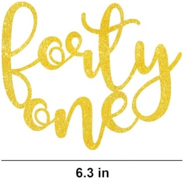 Forty-one Cake Toppers Gold Glitter, Happy 41st Birthday Cake Decorations Cheers to 41 Years Pick Party Decor, Forty-first Year Old Theme Birthday Anniversary Party Supplies