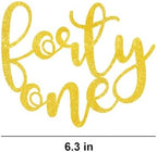 Forty-one Cake Toppers Gold Glitter, Happy 41st Birthday Cake Decorations Cheers to 41 Years Pick Party Decor, Forty-first Year Old Theme Birthday Anniversary Party Supplies